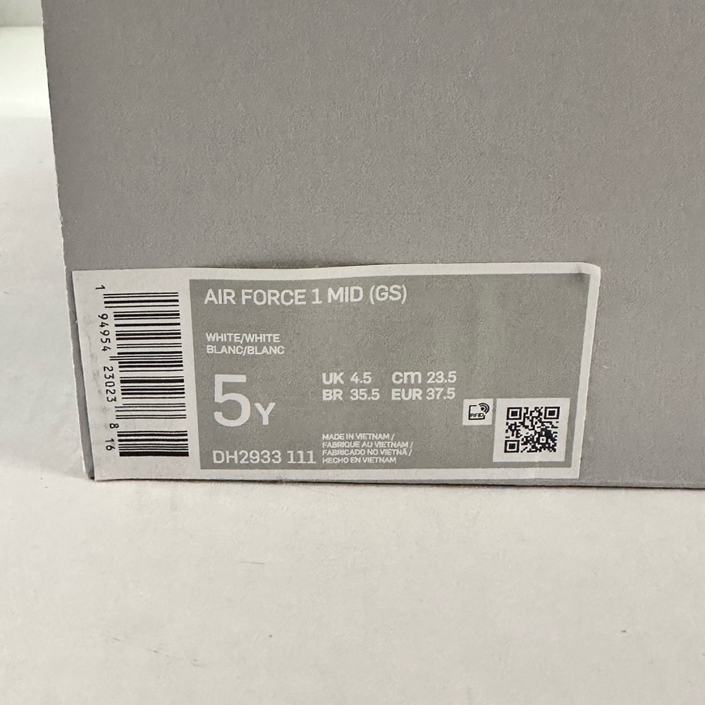Nike Air Force 1 Mid LE Big Kids 5Y - white/white - BNIB - Picture 2 of 9